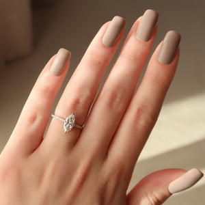 The Kamellie Set  With A 3 Carat Marquise 18K White Gold Moissanite