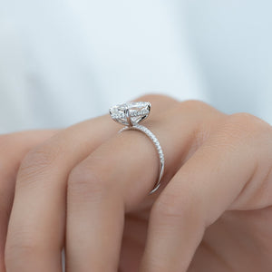 The Pave Kamellie Set  With A 2 Carat Oval 18K White Gold Moissanite