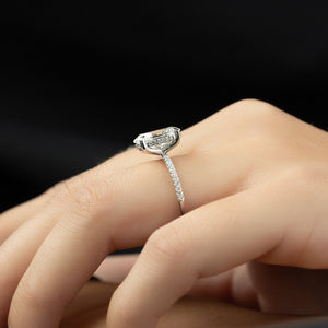 The Pave Kamellie Set  With A 2.5 Carat Oval 14K White Gold Moissanite