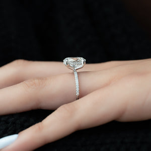 The Pave Kamellie Set With A 1 Carat Oval 14K White Gold Lab Diamond