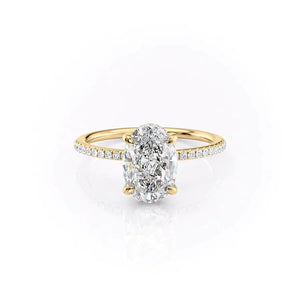 The Kamellie Set With A 2 Carat Oval 18K Yellow Gold Lab Diamond