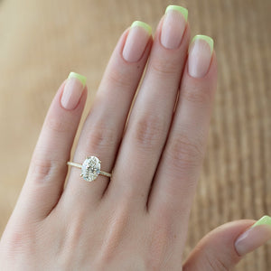 The Pave Kamellie Set  With A 1 Carat Oval 18K Yellow Gold Moissanite