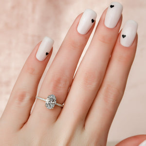 The Pave Kamellie Set With A 2 Carat Oval 18K Yellow Gold Lab Diamond