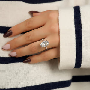 The Pave Kamellie Set With A 2.5 Carat Oval 18K Yellow Gold Lab Diamond