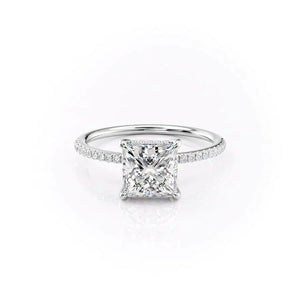 The Kamellie Set  With A 2.5 Carat Princess 18K White Gold Moissanite