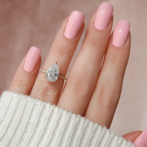 The Kamellie Set  With A 3 Carat Pear 14K Rose Gold Moissanite