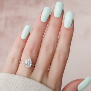 The Pave Kamellie Set With A 2 Carat Pear 18K White Gold Lab Diamond