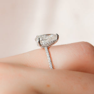 The Pave Kamellie Set With A 1 Carat Pear 14K White Gold Lab Diamond
