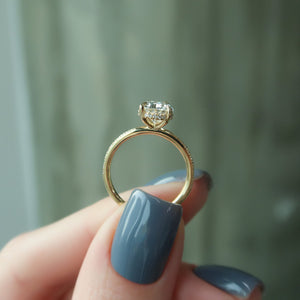 The Pave Kamellie Set  With A 3 Carat Pear 18K Yellow Gold Moissanite