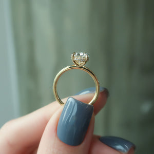 The Pave Kamellie Set With A 1.5 Carat Pear 14K Yellow Gold Lab Diamond