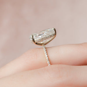 The Pave Kamellie Set With A 3 Carat Pear 14K Yellow Gold Lab Diamond