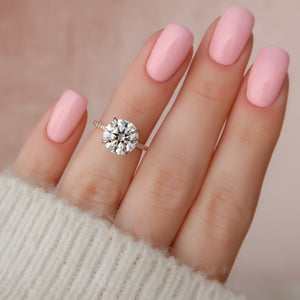 The Pave Kamellie Set With A 2 Carat Round 14K Rose Gold Lab Diamond