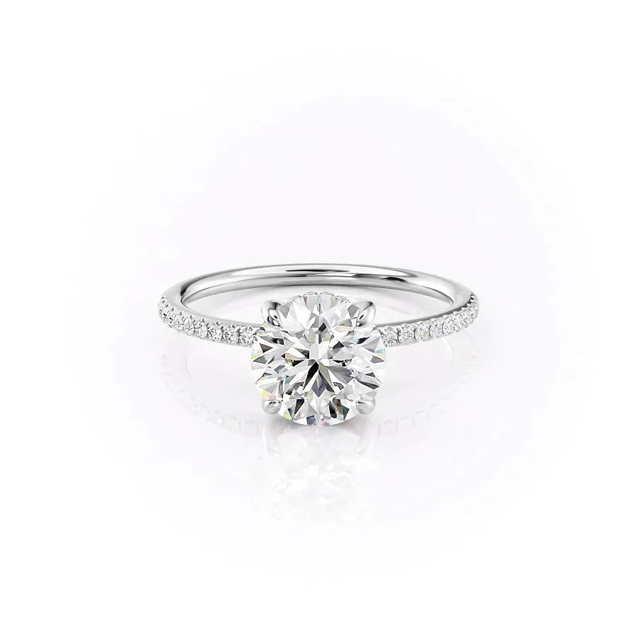 The Kamellie Set With A 1.5 Carat Round 14K White Gold Lab Diamond