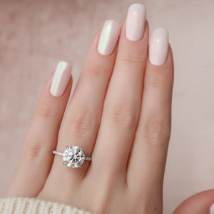 The Pave Kamellie Set With A 1.5 Carat Round 18K White Gold Lab Diamond