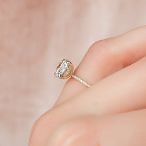 The Pave Kamellie Set  With A 2.5 Carat Round 14K Yellow Gold Moissanite