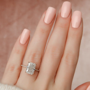 The Pave Kamellie Set  With A 3.5 Carat Radiant 18K Rose Gold Moissanite