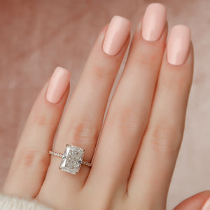 The Kamellie Set With A 1.5 Carat Radiant 14K Rose Gold Lab Diamond