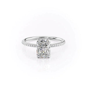 The Kamellie Set  With A 1.5 Carat Radiant 18K White Gold Moissanite