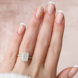The Pave Kamellie Set With A 1 Carat Radiant 14K White Gold Lab Diamond