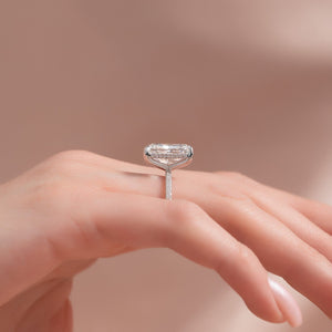 The Pave Kamellie Set  With A 1.5 Carat Radiant 18K White Gold Moissanite