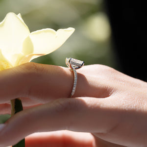 The Pave Kamellie Set With A 1 Carat Radiant 18K White Gold Lab Diamond