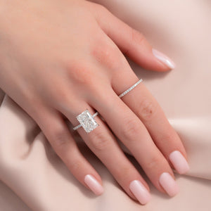 The Pave Kamellie Set  With A 2 Carat Radiant 18K White Gold Moissanite