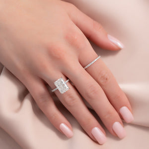 The Pave Kamellie Set With A 1 Carat Radiant 14K White Gold Lab Diamond