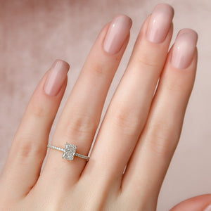 The Pave Kamellie Set With A 3 Carat Radiant 18K Yellow Gold Lab Diamond