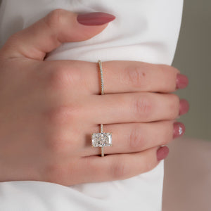 The Pave Kamellie Set With A 1 Carat Radiant 14K Yellow Gold Lab Diamond