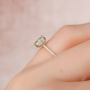 The Pave Kamellie Set With A 1.5 Carat Radiant 18K Yellow Gold Lab Diamond