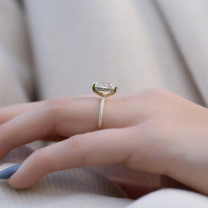 The Pave Kamellie Set With A 1 Carat Radiant 18K Yellow Gold Lab Diamond