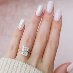 The Pave Kamellie Set With A 1.5 Carat Radiant 18K Yellow Gold Lab Diamond