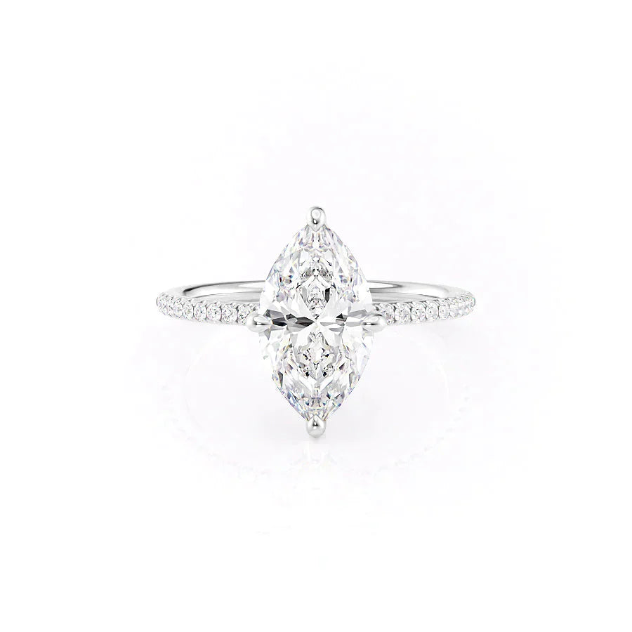 The Kamellie Set With A 1 Carat Marquise 18K White Gold Lab Diamond