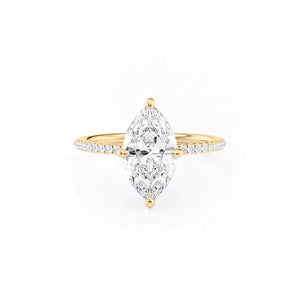 The Kamellie Set With A 1 Carat Marquise 18K Yellow Gold Lab Diamond
