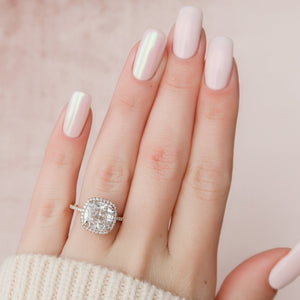 The Michelle Set With A 2 Carat Cushion 14K Rose Gold Lab Diamond