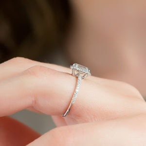 The Michelle Set With A 2 Carat Emerald 18K White Gold Lab Diamond
