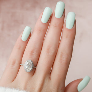 The Michelle Set With A 1 Carat Oval 14K White Gold Lab Diamond