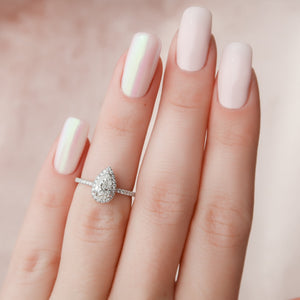 The Michelle Set With A 1 Carat Pear 14K White Gold Lab Diamond