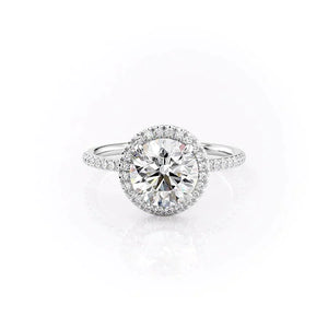The Michelle Set With A 2.5 Carat Round 14K White Gold Lab Diamond