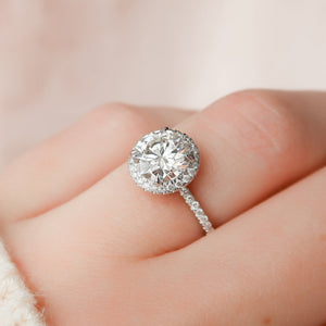 The Michelle Set With A 2 Carat Round 14K White Gold Lab Diamond