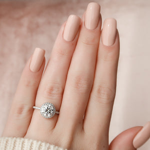 The Michelle Set With A 2 Carat Round 14K White Gold Lab Diamond