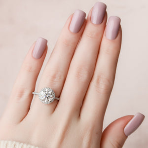 The Michelle Set With A 2 Carat Round 14K White Gold Lab Diamond