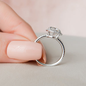 The Michelle Set With A 2 Carat Round 14K White Gold Lab Diamond