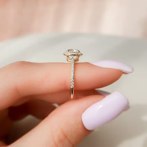 The Michelle Set With A 1 Carat Round 18K Yellow Gold Lab Diamond