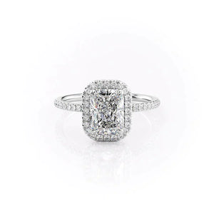 The Michelle Set With A 2 Carat Radiant 18K White Gold Lab Diamond