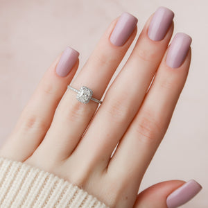 The Michelle Set With A 1 Carat Radiant 18K White Gold Lab Diamond