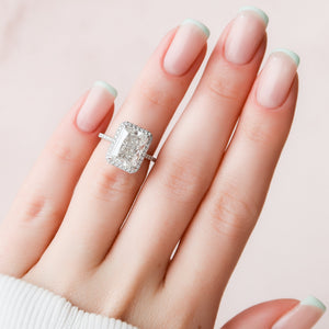 The Michelle Set With A 1 Carat Radiant 18K White Gold Lab Diamond