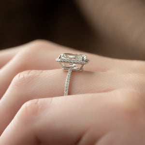 The Michelle Set With A 1 Carat Radiant 18K White Gold Lab Diamond