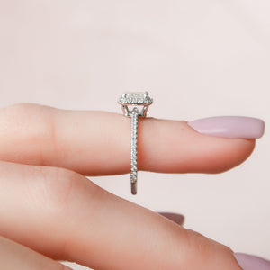 The Michelle Set With A 1 Carat Radiant 18K White Gold Lab Diamond