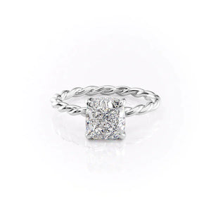 The Alice Set  With A 1.5 Carat Cushion 14K White Gold Moissanite